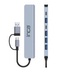 INCA IUTP-7T USB/Type-C Hub X5 USB 3.0 + 2 Type-C Aluminyum Kasa ÇOKLAYICI  - 3